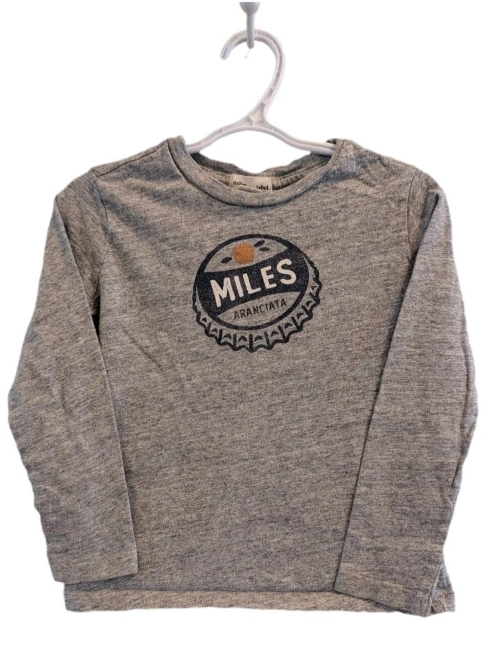 Miles the Label Heather Grey Bottle Cap Long Sleeve Shirt 4yrs | 4T‎ Toddler Boy